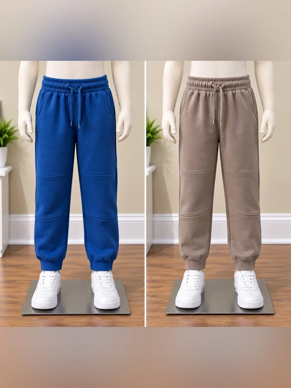 OSH KOSH Blue & Tan Boys Joggers Kids size 8 Lot of 2